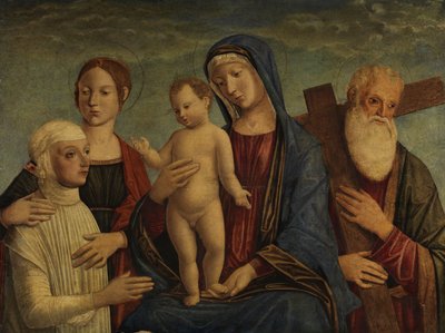 Madonna with Child, Two Saints, and a Donor Figure by Manner of Jacopo Bellini